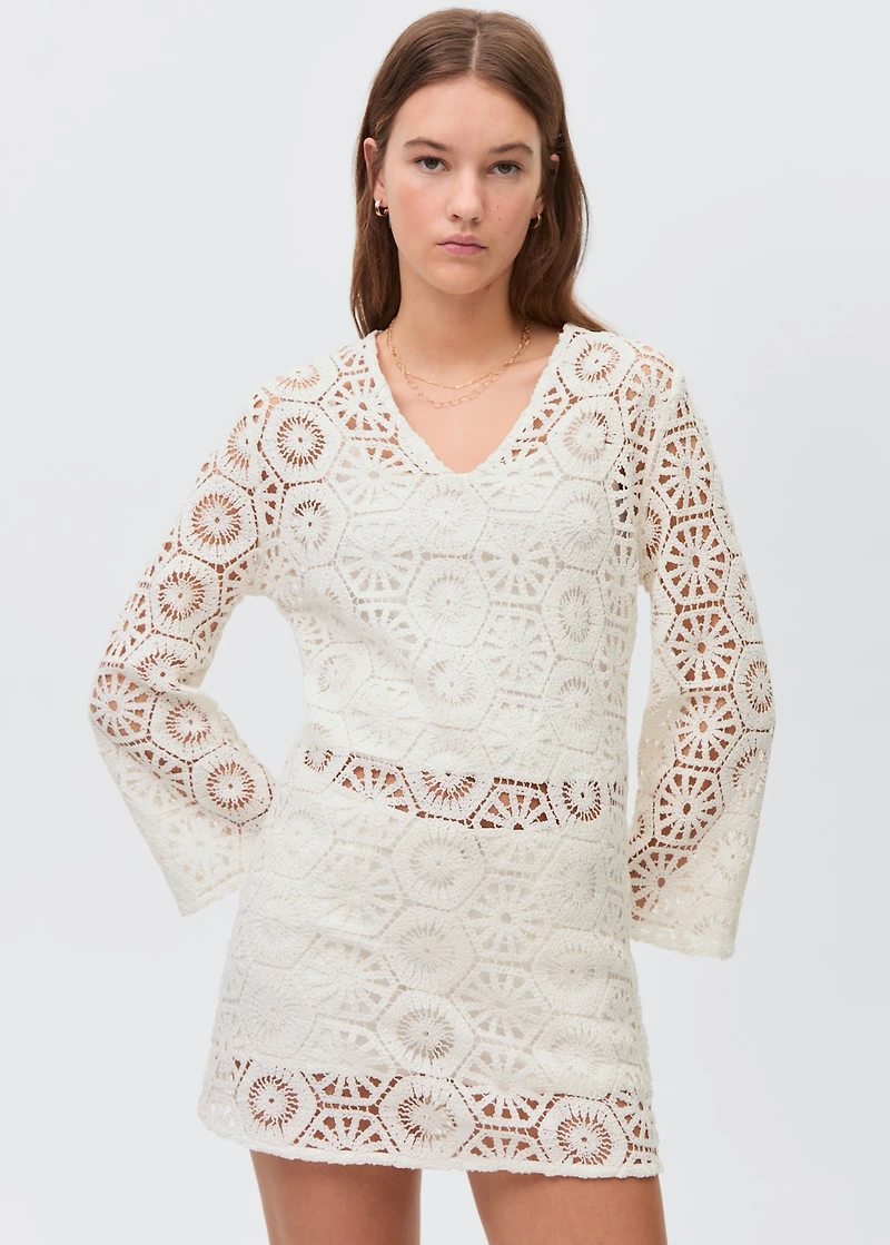 Transparent crochet dress