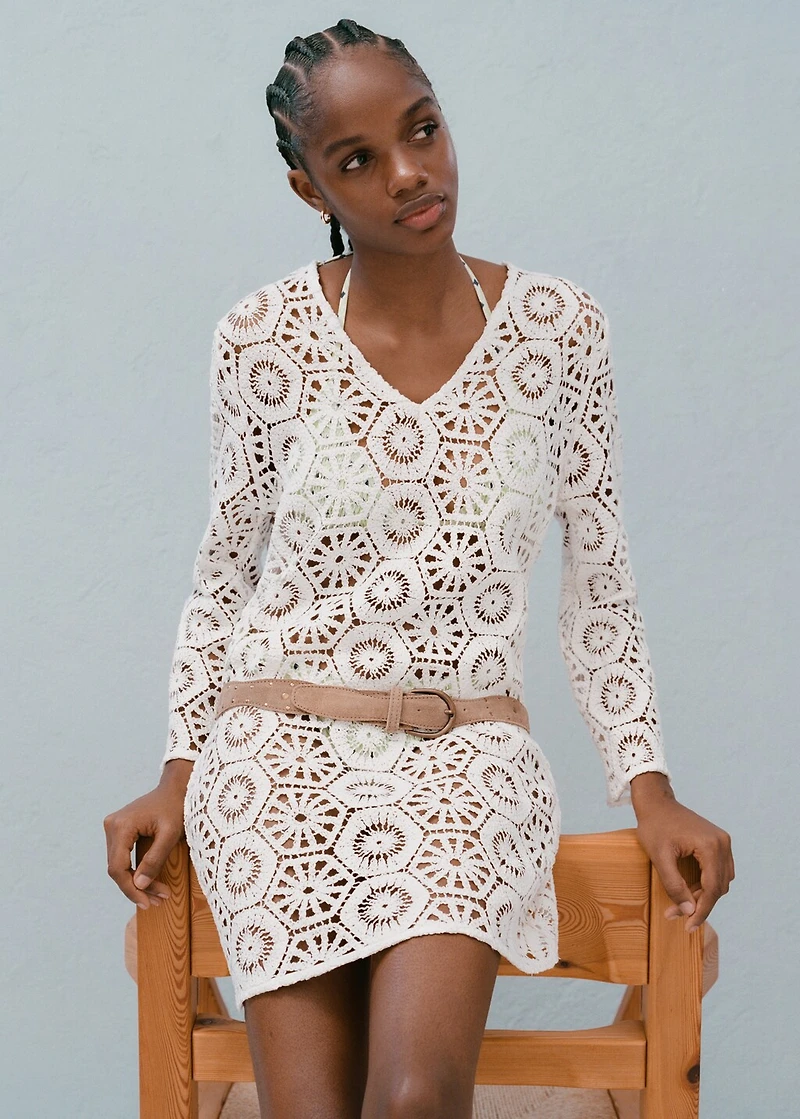 Transparent crochet dress