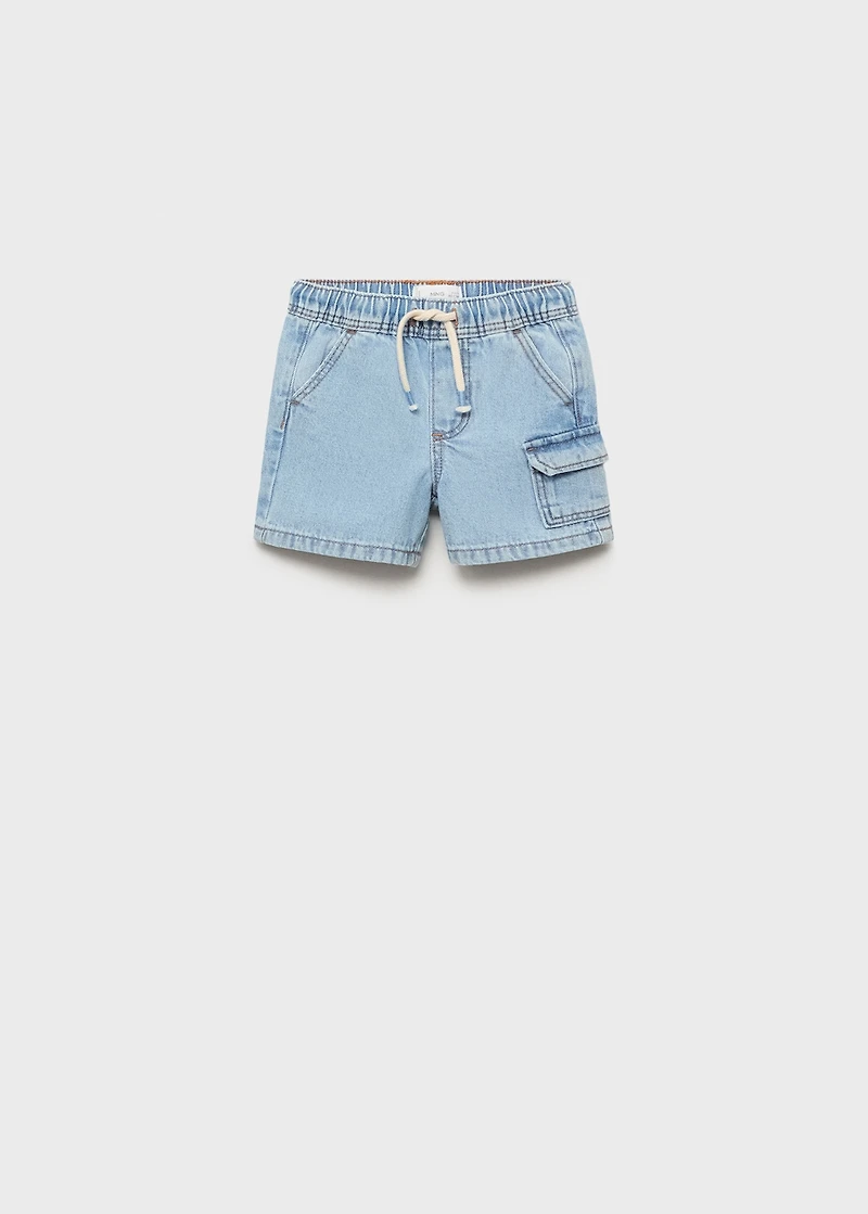 Denim cargo shorts