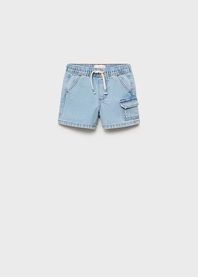 Denim cargo shorts