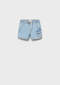 Denim cargo shorts
