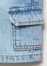 Denim cargo shorts