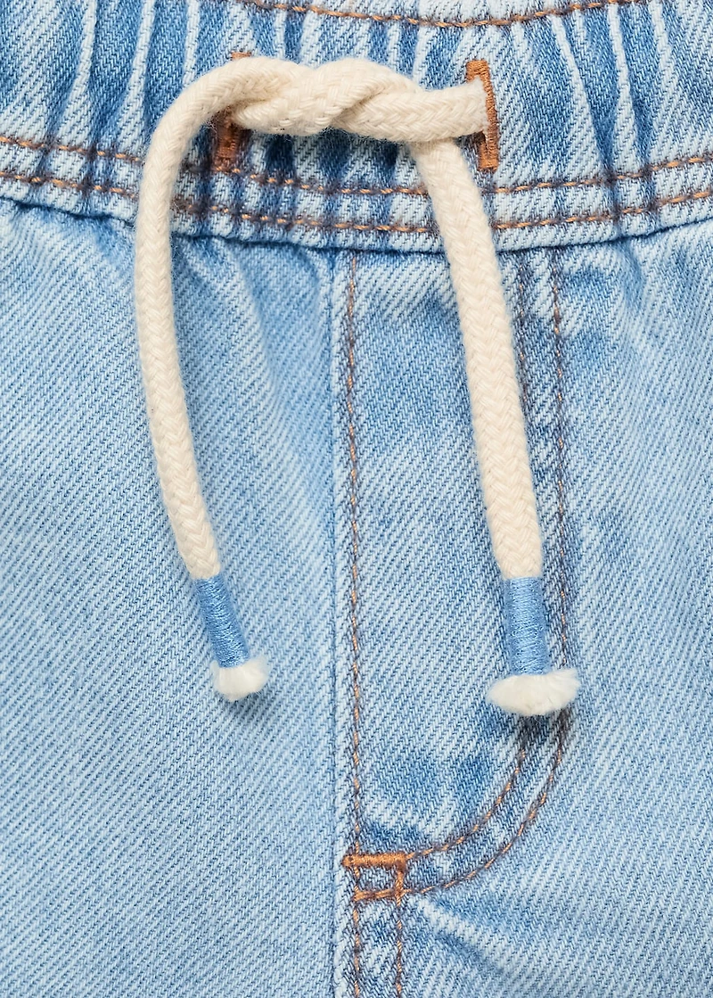 Denim cargo shorts