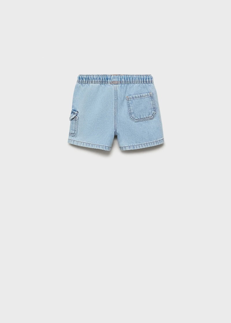 Denim cargo shorts