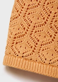 Knitted shorts with lace accents