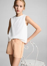 Denim shorts with side detail