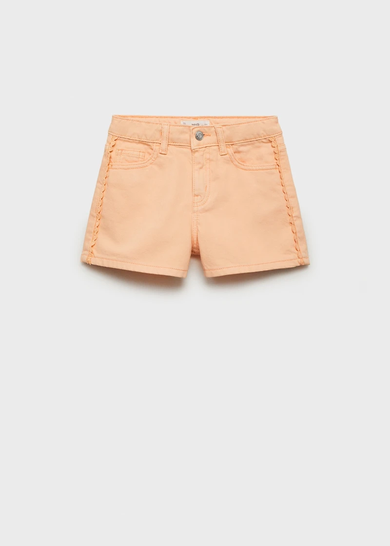 Denim shorts with side detail
