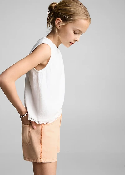 Denim shorts with side detail