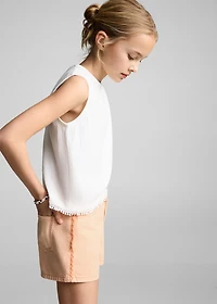 Denim shorts with side detail