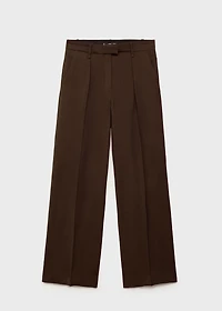 Wide leg pleated pants