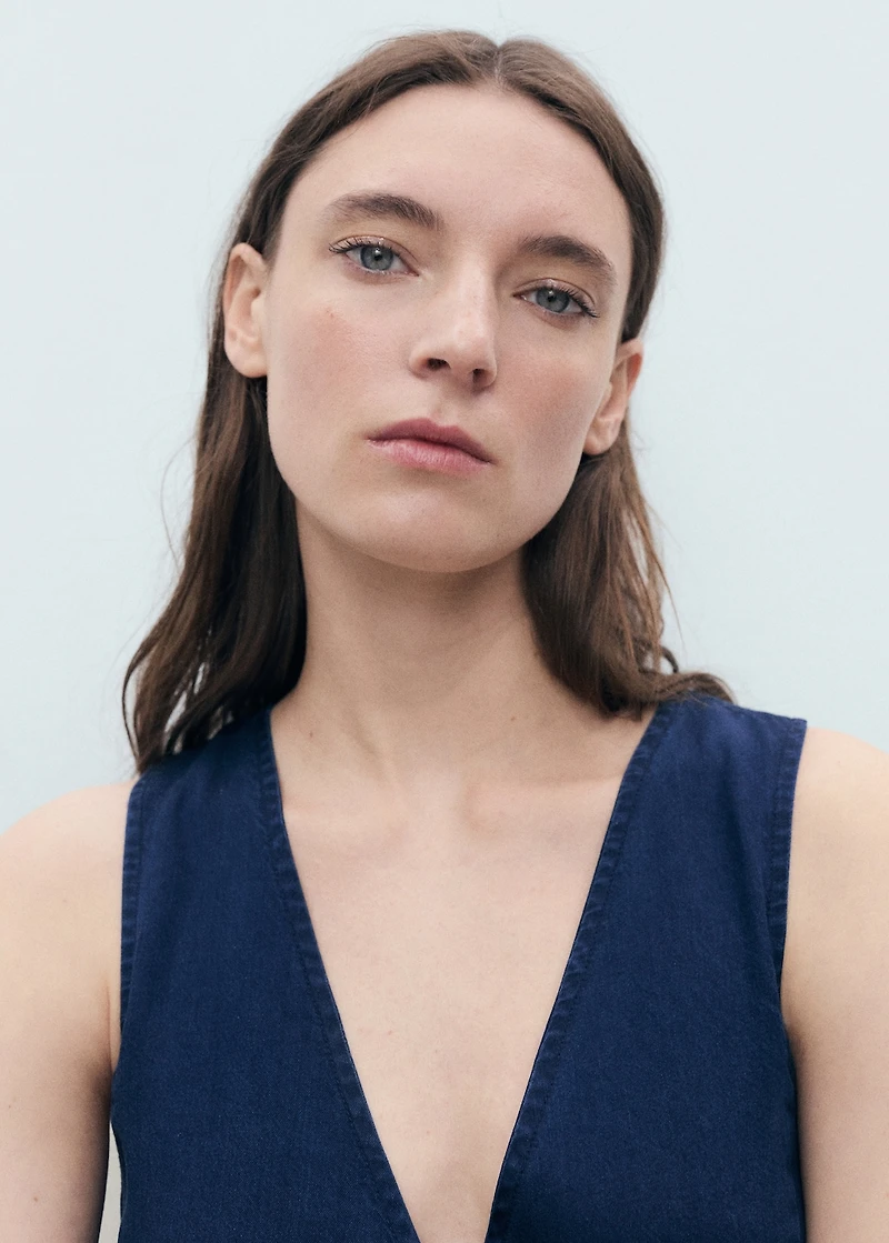 Denim-effect lyocell vest