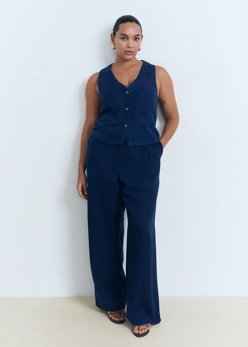 Denim-effect lyocell vest