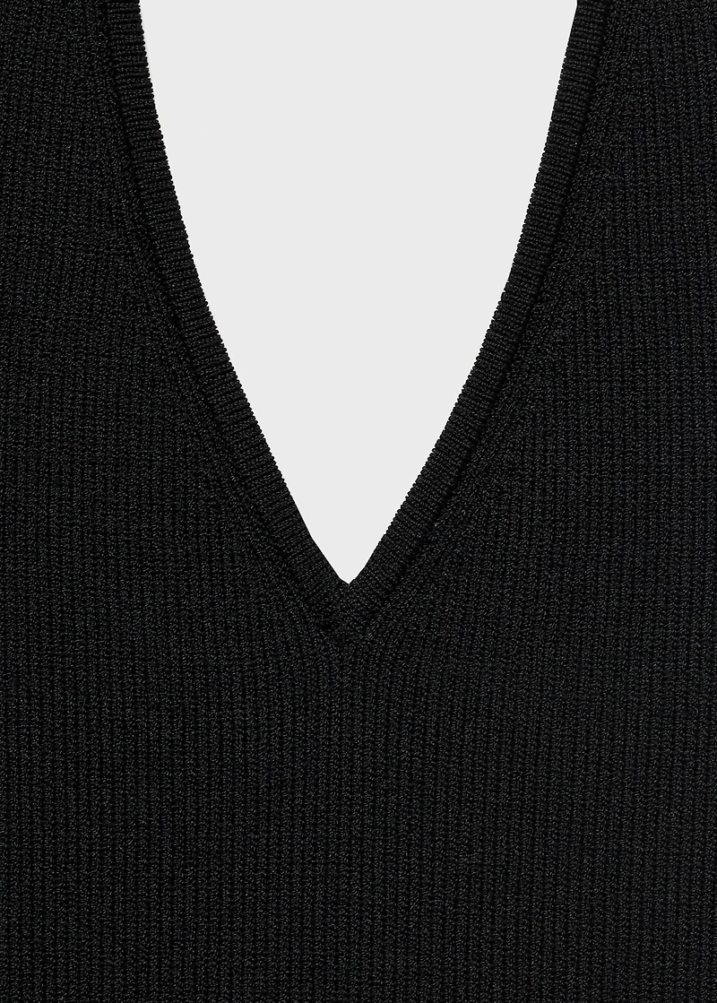 Ribbed halter-neck top