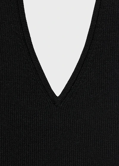 Ribbed halter-neck top