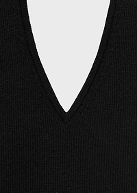 Ribbed halter-neck top