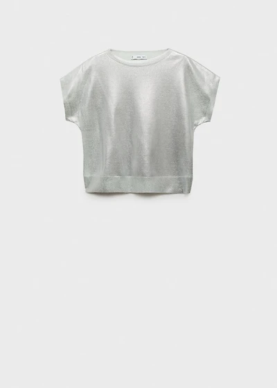 Short-sleeved foil knitted sweater