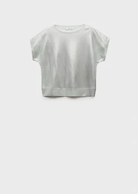 Short-sleeved foil knitted sweater