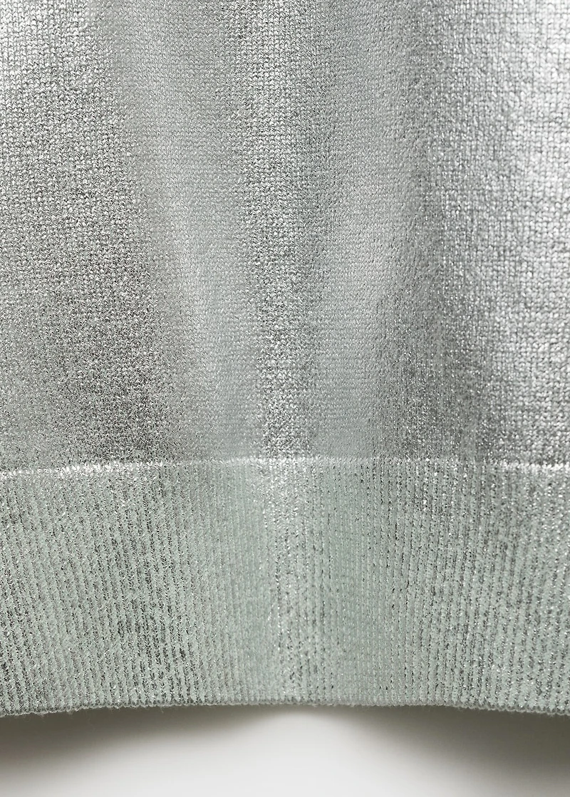 Short-sleeved foil knitted sweater