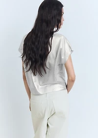 Short-sleeved foil knitted sweater