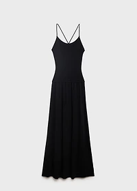 Cross-back knitted dress