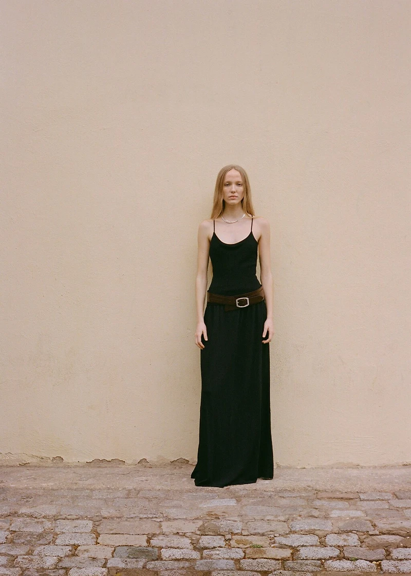 Cross-back knitted dress