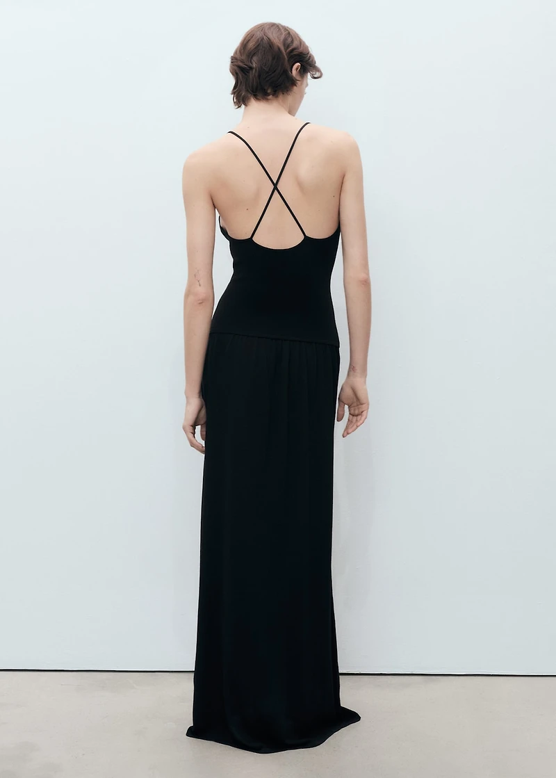 Cross-back knitted dress