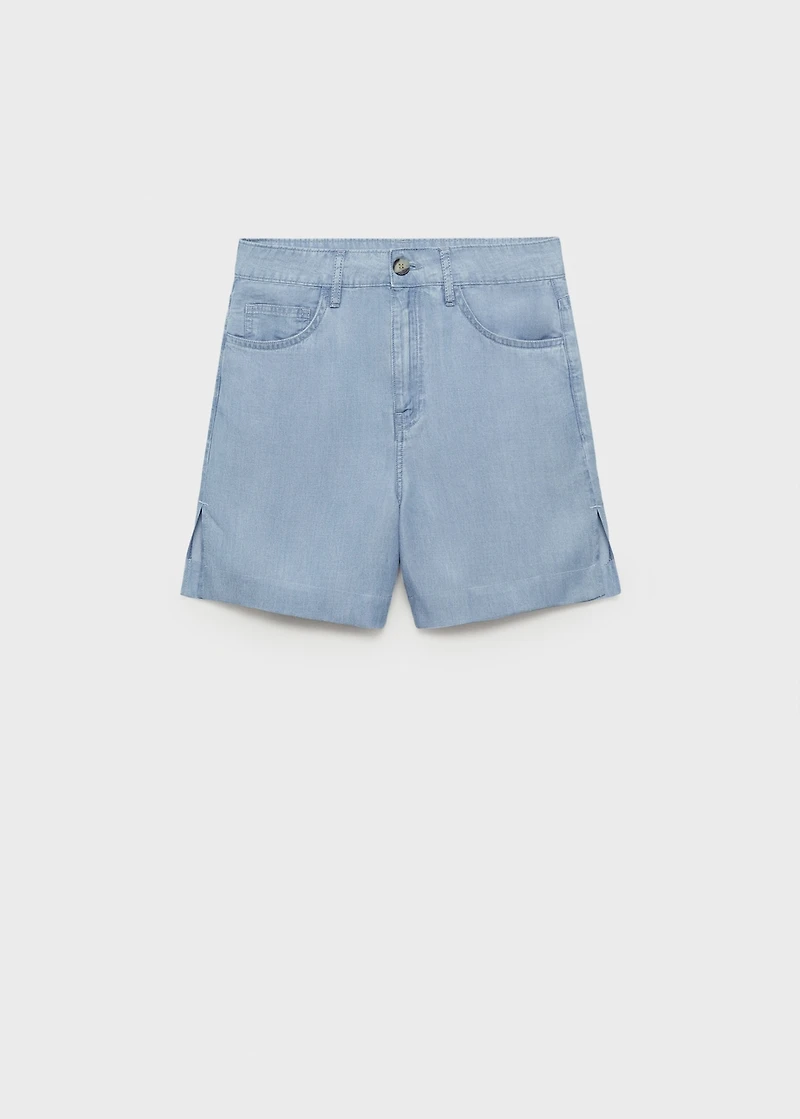 Straight-fit lyocell bermuda shorts