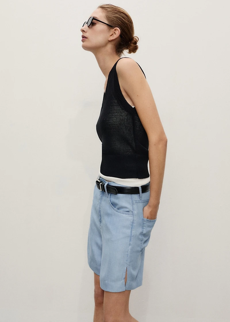 Straight-fit lyocell bermuda shorts