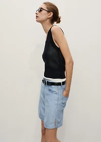 Straight-fit lyocell bermuda shorts