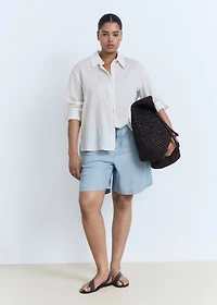 Straight-fit lyocell bermuda shorts