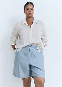 Straight-fit lyocell bermuda shorts