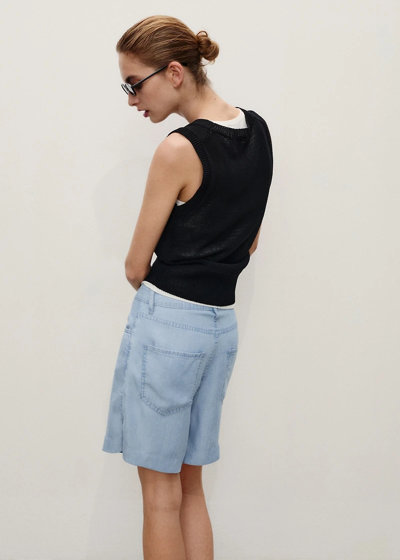 Straight-fit lyocell bermuda shorts