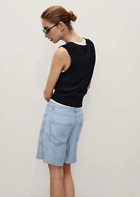 Straight-fit lyocell bermuda shorts