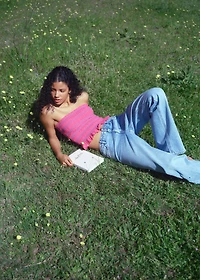 Strapless top with ruffles