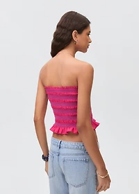 Strapless top with ruffles