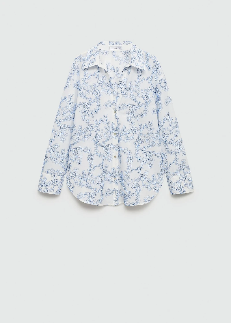 Shirt with floral embroidery