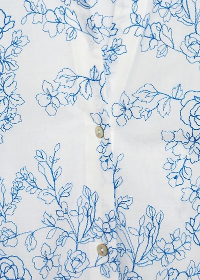 Shirt with floral embroidery