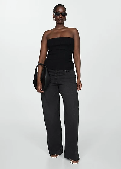 Strapless knitted top