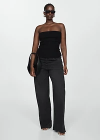 Strapless knitted top