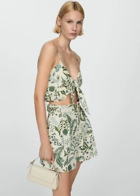 Printed shorts with belt