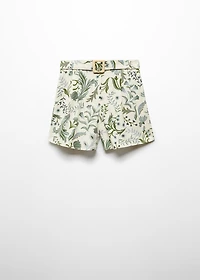 Printed shorts with belt