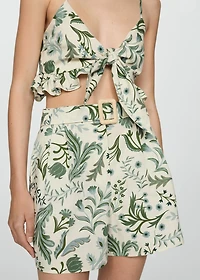 Printed shorts with belt