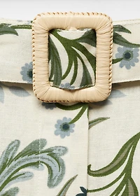 Printed shorts with belt