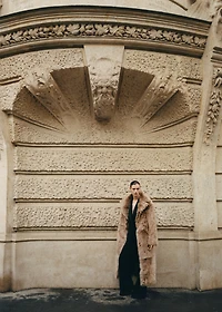 High-waist flared pants