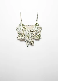 Printed crop top with bow