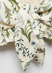 Printed crop top with bow