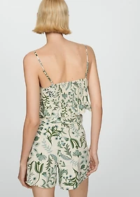 Printed crop top with bow