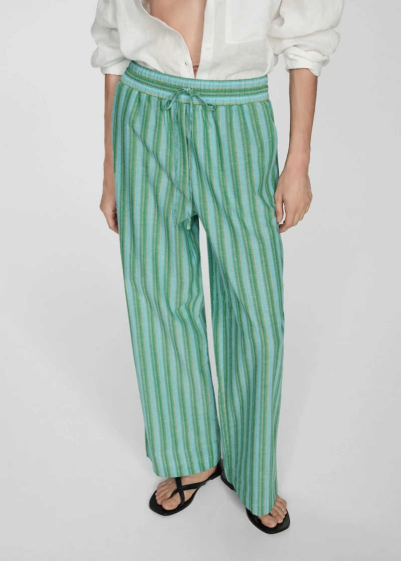 Straight striped trousers