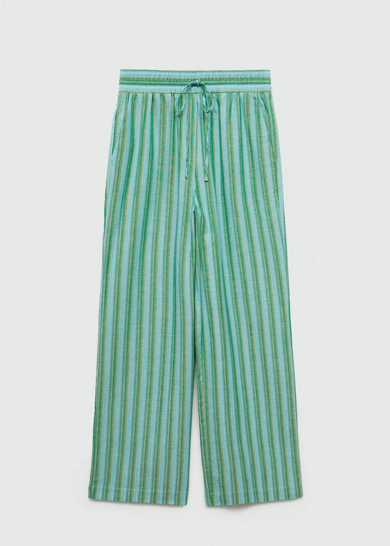 Straight striped trousers