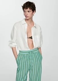 Straight striped trousers